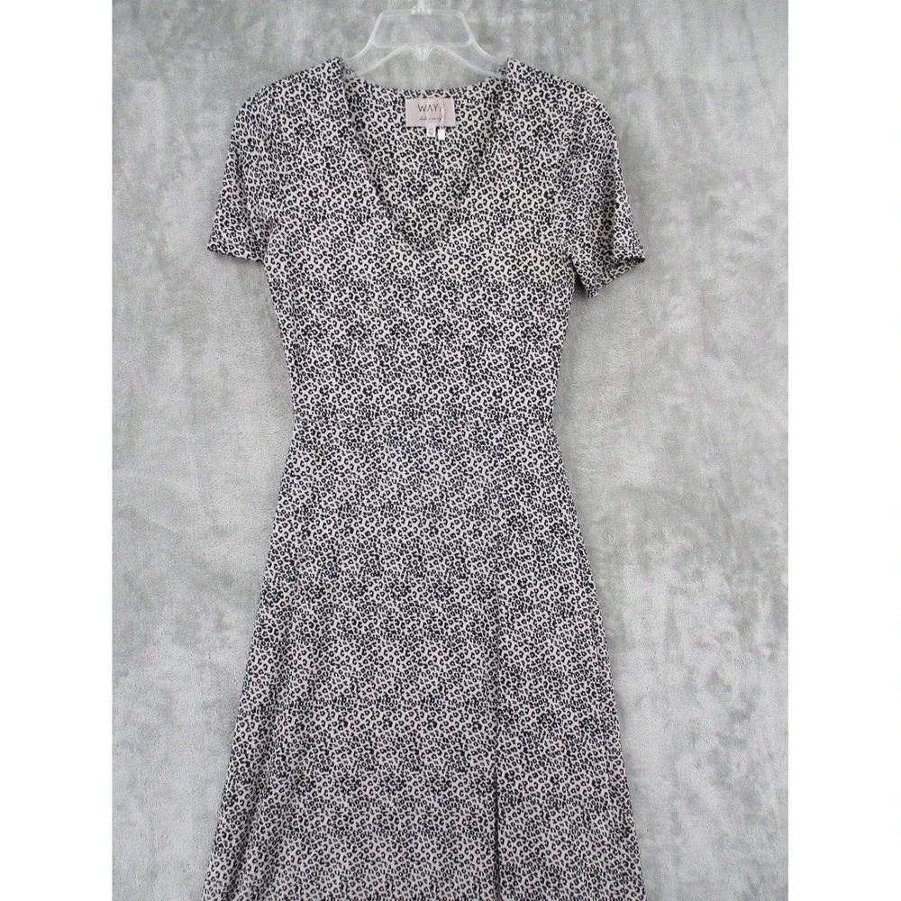 Wayf Dress Womens XXS Maxi Animal Print Stretch Knit Grunge Front Slit Statement